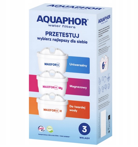 Zestaw Filtr Wkład do dzbanka Aquaphor Maxfor+ (MF+, Mg, H) - 3szt.