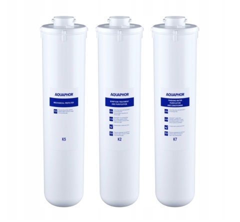 Zestaw wkładów wymiennych K5,K2,K7 do filtra wody Aquaphor kryształ A
