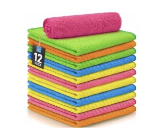 12 szt. ŚCIERECZKA Z MIKROFIBRY 30x30CM MIĘKKA CHŁONNA DO OKIEN SZYB SPRZĄTANIA 220g/m2