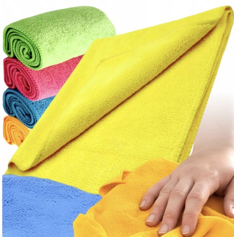 5 szt. ŚCIERECZKA Z MIKROFIBRY 30x30CM MIĘKKA CHŁONNA DO OKIEN SZYB SPRZĄTANIA 220g/m2