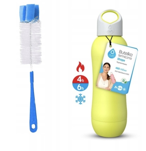 Butelka Termiczna Dafi 480 ml SHAPE Termos 480 ml Limonkowa + SZCZOTKA