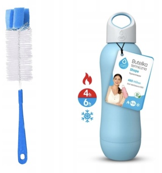 Butelka Termiczna Dafi 480 ml SHAPE Termos 480 ml Niebieska + SZCZOTKA