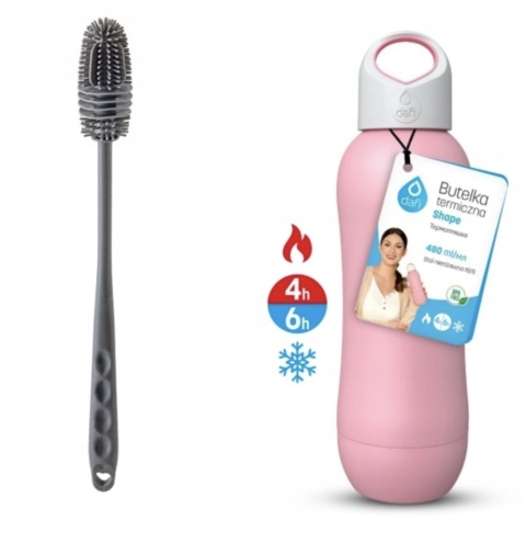 Butelka Termiczna Dafi 480 ml SHAPE Termos 480 ml Różana + SZCZOTKA