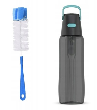 Butelka filtrująca Dafi SOLID 0,7l czarna turkusowa + filtr + SZCZOTKA
