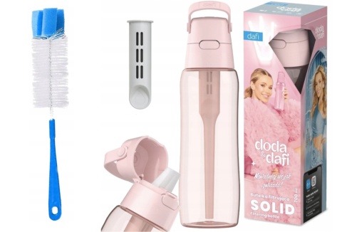Butelka filtrująca Dafi SOLID 0,7l pudrowy róż DODA + filtr + SZCZOTKA