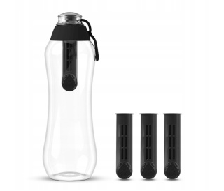 Butelka filtrująca bidon Dafi SOFT 0,5L Czarna z 4 filtrami węglowymi