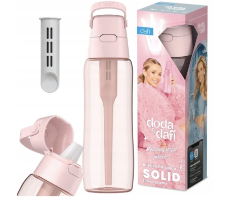 Butelka filtrująca z Tritanu Dafi SOLID 0,7l pudrowy róż DODA z filtrem