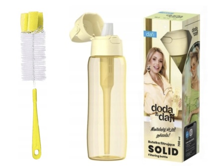Butelka filtrująca z Tritanu Dafi SOLID 0,7l zółta DODA + filtr + SZCZOTKA