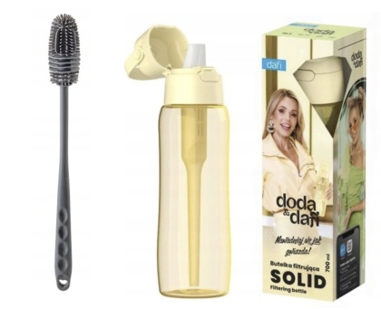 Butelka filtrująca z Tritanu Dafi SOLID 0,7l zółta DODA + filtr + SZCZOTKA