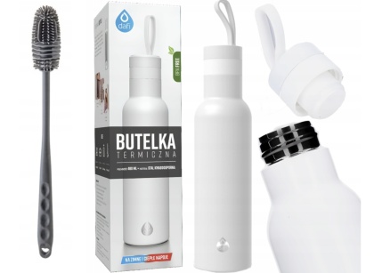 Butelka termiczna Dafi EASY stal nierdzewna 490 ml biała + SZCZOTKA