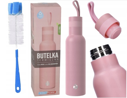 Butelka termiczna Dafi EASY stal nierdzewna 490 ml różana + SZCZOTKA