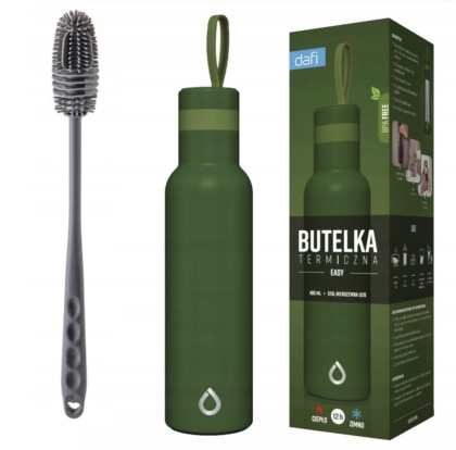 Butelka termiczna Dafi Easy 490ml szałwiowa zielona + SZCZOTKA