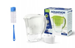 Dzbanek filtrujący AQUAPHOR JASPER 2,8 l + wkład Maxfor, BIAŁY + SZCZOTKA