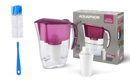 Dzbanek filtrujący Aquaphor DALIA 2,9L FUKSJOWY + 1 wkład + SZCZOTKA