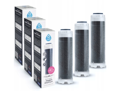 Filtr wkład do wody DAFI z węglem aktywnym 10 cali 25 mikron - 3 szt