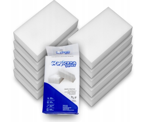 MAGICZNA GĄBKA DO CZYSZCZENIA ŚCIAN MEBLI USUWA BRUD BEZ CHEMII - 10 szt.