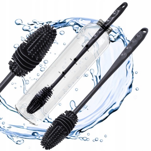 SZCZOTKA SILIKONOWA BluePlan DO MYCIA BUTELEK, DZBANKÓW - 28 cm - 1 szt.