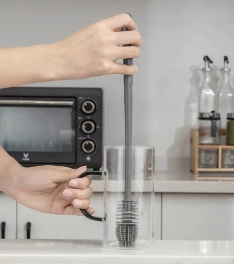 SZCZOTKA SILIKONOWA BluePlan DO MYCIA BUTELEK, DZBANKÓW - 28 cm - 1 szt.