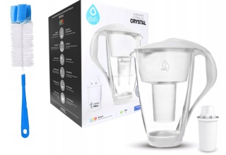 Szklany dzbanek Dafi CRYSTAL LED 2L BIAŁY + wkład Classic + SZCZOTKA