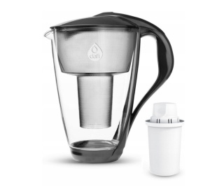 Szklany dzbanek Dafi CRYSTAL LED 2L CZARNY + wkład Classic + SZCZOTKA