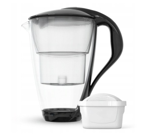 Szklany dzbanek Dafi CRYSTAL LED 2L CZARNY + wkład Unimax + SZCZOTKA