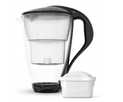 Szklany dzbanek Dafi CRYSTAL LED 2L CZARNY + wkład Unimax + SZCZOTKA