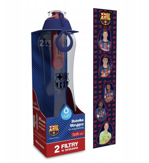 Butelka filtrująca Dafi 0,5l SOFT FC Barcelona Barca + 2 filtry + SZCZOTKA
