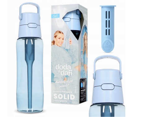 Butelka filtrująca Dafi SOLID 0,7l Dove Blue Błękitna + filtr + SZCZOTKA