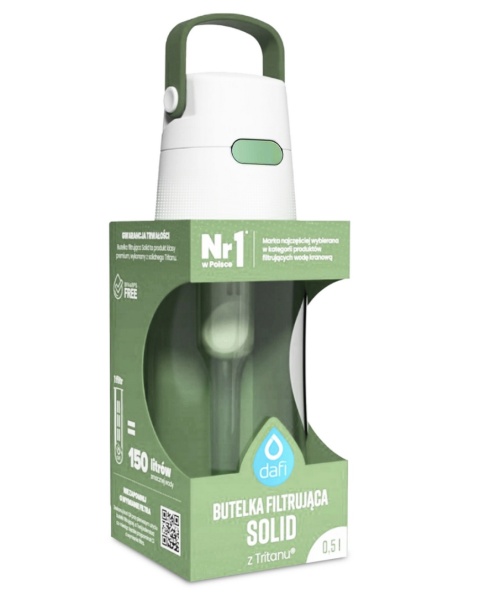 Butelka filtrująca Dafi Solid 0.5 L szałwiowa zielona + FILTR + SZCZOTKA