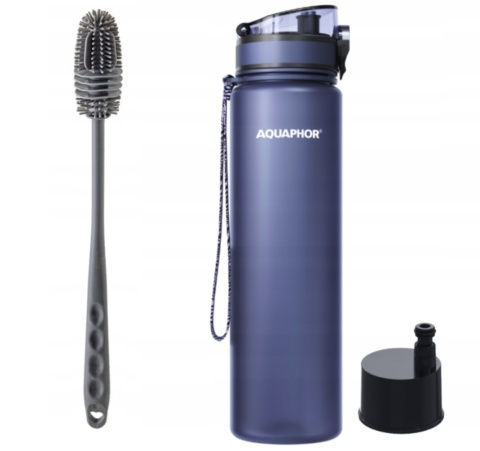Butelka filtrująca bidon Aquaphor City 1L Granatowa + 1 filtr + SZCZOTKA