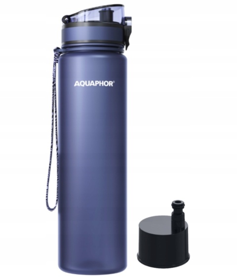 Butelka filtrująca bidon Aquaphor City 1L Granatowa + 1 filtr + SZCZOTKA