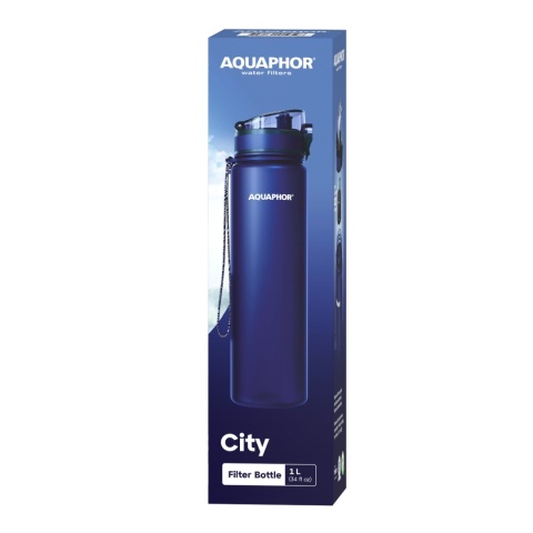 Butelka filtrująca bidon Aquaphor City 1L Granatowa + 1 filtr + SZCZOTKA