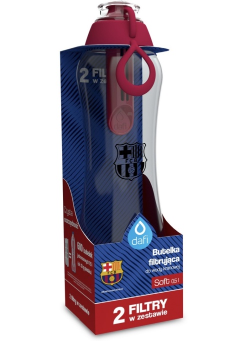 Butelka na Wodę Filtrująca Dafi 0,5l SOFT FC Barcelona Barca z 2 Filtrami