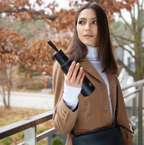 Butelka termiczna termos Dafi EASY stal nierdzewna 490 ml czarna