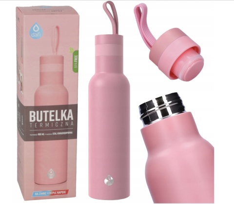 Butelka termiczna termos Dafi EASY stal nierdzewna 490 ml różana