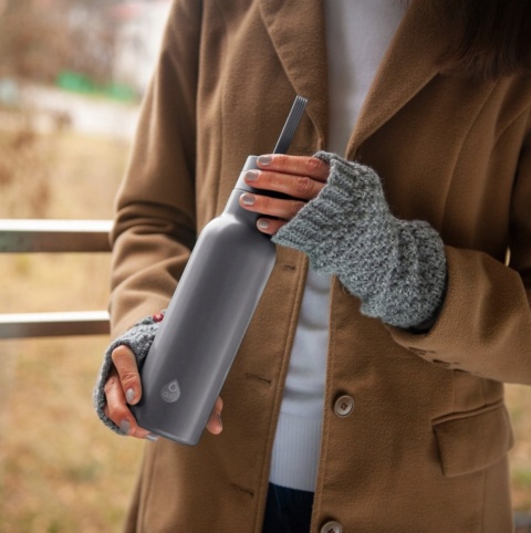 Butelka termiczna termos Dafi EASY stal nierdzewna 490 ml szara