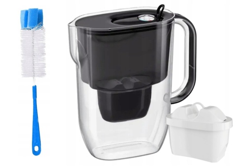 Dzbanek filtrujący Aquaphor Fresh 3,2 l + wkład Maxfor+, CZARNY + SZCZOTKA