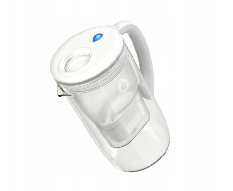 Dzbanek filtrujący szklany Dafi PRISMA LED +1 filtr Unimax, BIAŁY + SZCZOTKA