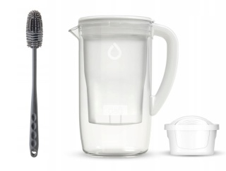 Dzbanek filtrujący szklany Dafi PRISMA LED +1 filtr Unimax, BIAŁY + SZCZOTKA