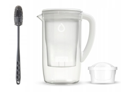 Dzbanek filtrujący szklany Dafi PRISMA LED +1 filtr Unimax, BIAŁY + SZCZOTKA