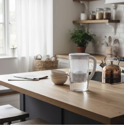 Dzbanek filtrujący szklany Dafi PRISMA LED +1 filtr Unimax, BIAŁY