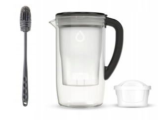 Dzbanek filtrujący szklany Dafi PRISMA LED +1 filtr Unimax, CZARNY + SZCZOTKA