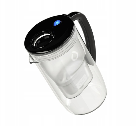 Dzbanek filtrujący szklany Dafi PRISMA LED +1 filtr Unimax, CZARNY + SZCZOTKA