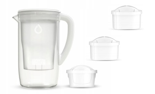 Dzbanek filtrujący szklany Dafi PRISMA LED +3 filtry Unimax, BIAŁY