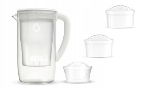 Dzbanek filtrujący szklany Dafi PRISMA LED +3 filtry Unimax, BIAŁY