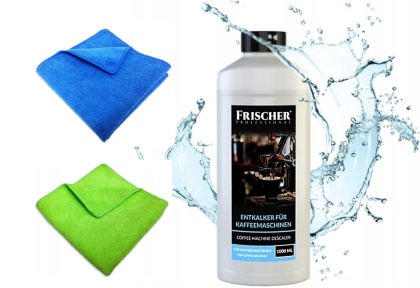 ODKAMIENIACZ DO EKSPRESU UNIWERSALNY W PŁYNIE 1000 ml + 2 ŚCIERECZKI