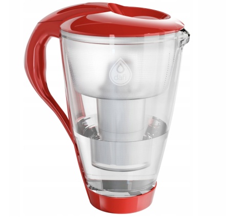 Szklany dzbanek filtrujący Dafi CRYSTAL LED 2l + 3 filtr Classic MAKOWY