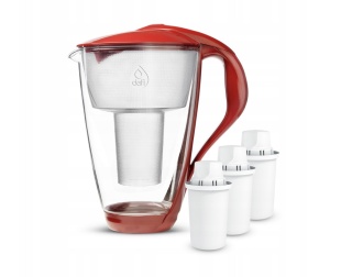 Szklany dzbanek filtrujący Dafi CRYSTAL LED 2l + 3 filtr Classic MAKOWY