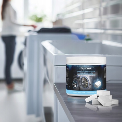 TABLETKI DO CZYSZCZENIA PRALKI ODKAMIENIAJĄCE NEUTRALIZUJĄCE ZAPACH 12 szt