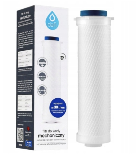 Zestaw 3 filtrów EKO DAFI: żywiczny, węglowy, polipropylenowy 25 µm